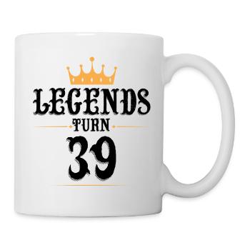 39 Geburtstag, Legenden werden 39 - Tasse - Weiß - Rechts