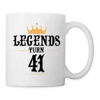 41 Geburtstag, Legenden werden 41 - Tasse - Weiß - Rechts