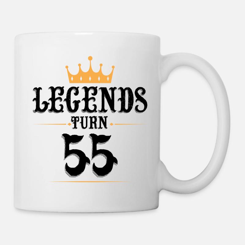55 Geburtstag, Legenden werden 55 - Tasse - Weiß