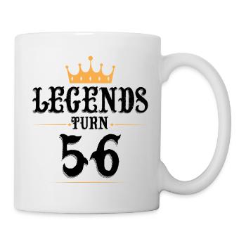 56 Geburtstag, Legenden werden 56 - Tasse - Weiß - Rechts