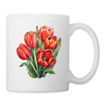 Tulipes 5 Fleurs - Mug blanc - blanc - Droite
