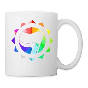 RAINBOW COLORFUL ANTI-FASCIST - Mug - white - Right