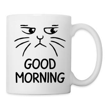 Good Morning cat grumpy katze - Tasse - Weiß - Rechts