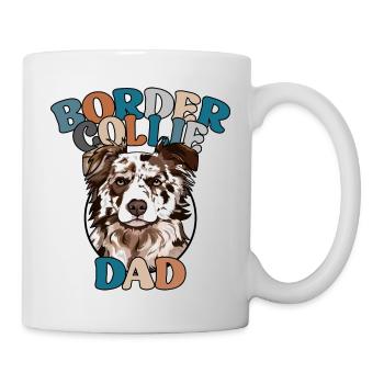 Merle Border Collie Dad Hunde Vatertag Wilsigns - Tasse - Weiß - Rechts