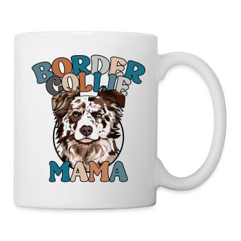 Border Collie merle Mama Hunde Muttertag Wilsigns - Tasse - Weiß - Rechts