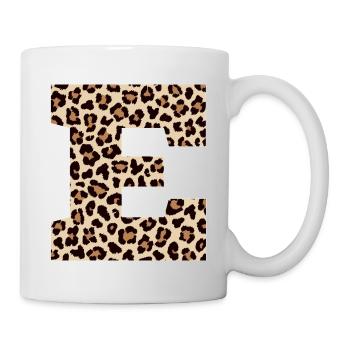 Letter E Leopard Pattern - Birthday Gift Idea - Mug - white - Right