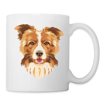 Portrait d’un chien Border Collie - Mug blanc - blanc - Droite