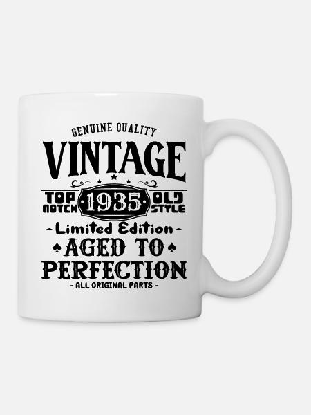 T-shirt d’anniversaire emblématique de 1935 - Mug blanc - blanc