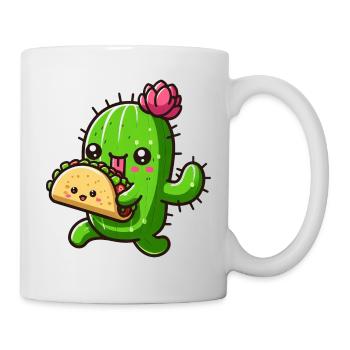 Süßer Kaktus Taco Comic Design - Tasse - Weiß - Rechts