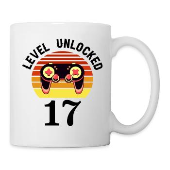 Level 17 unlocked 17 Geburtstag 17 Jahre alt - Tasse - Weiß - Rechts