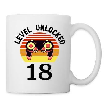 Niveau 18 débloqué 18 Anniversaire 18 ans - Mug blanc - blanc - Droite