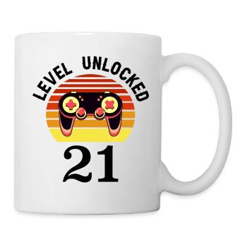 Niveau 21 débloqué 21 Anniversaire 21 ans - Mug blanc - blanc - Droite