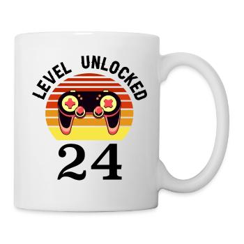 Niveau 24 débloqué 24 Anniversaire 24 ans - Mug blanc - blanc - Droite