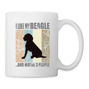 ICH MAG MEINEN BEAGLE und vielleicht 3 Personen - Tasse - Weiß - Rechts