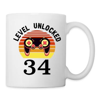 Niveau 34 débloqué 34 Anniversaire 34 ans - Mug blanc - blanc - Droite