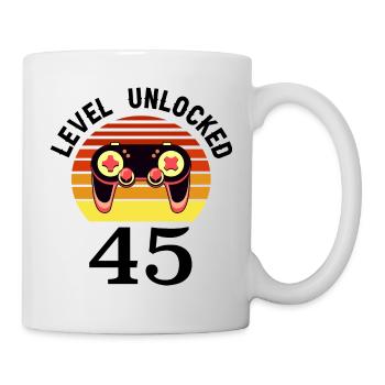 Niveau 45 débloqué 45 Anniversaire 45 ans - Mug blanc - blanc - Droite