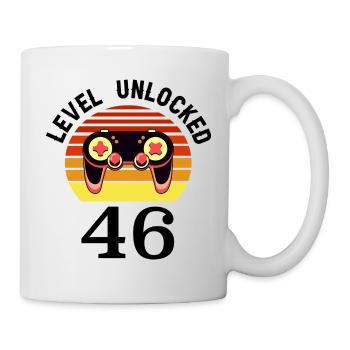 Level 46 unlocked 46 Geburtstag 46 Jahre alt - Tasse - Weiß - Rechts
