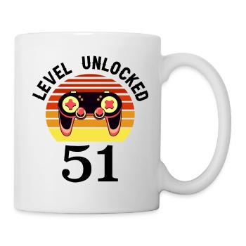 Level 51 unlocked 51 Geburtstag 51 Jahre alt - Tasse - Weiß - Rechts