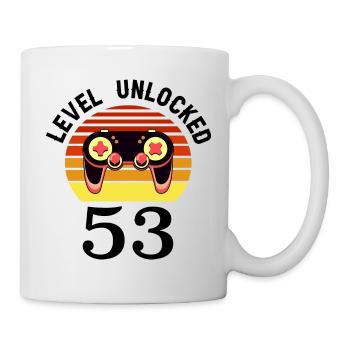 Level 53 unlocked 53 Geburtstag 53 Jahre alt - Tasse - Weiß - Rechts