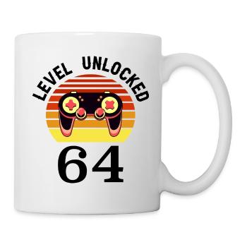 Niveau 64 débloqué 64 Anniversaire 64 ans - Mug blanc - blanc - Droite