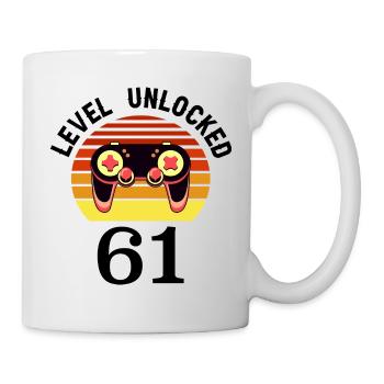 Level 61 unlocked 61 Geburtstag 61 Jahre alt - Tasse - Weiß - Rechts