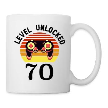 Level 70 unlocked 70 Geburtstag 70 Jahre alt - Tasse - Weiß - Rechts