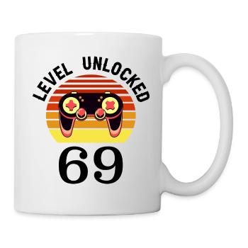 Level 69 unlocked 69 Geburtstag 69 Jahre alt - Tasse - Weiß - Rechts