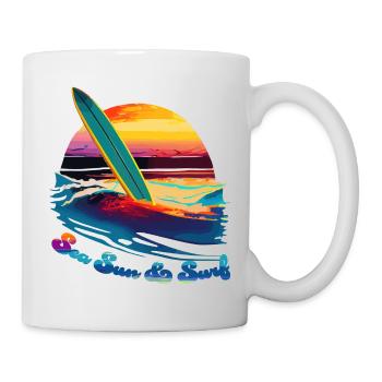 Sea sun & surf - Mug blanc - blanc - Droite