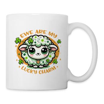 Ewe are my lucky charm - kawaii sheep - St Patrick - Mug - white - Right