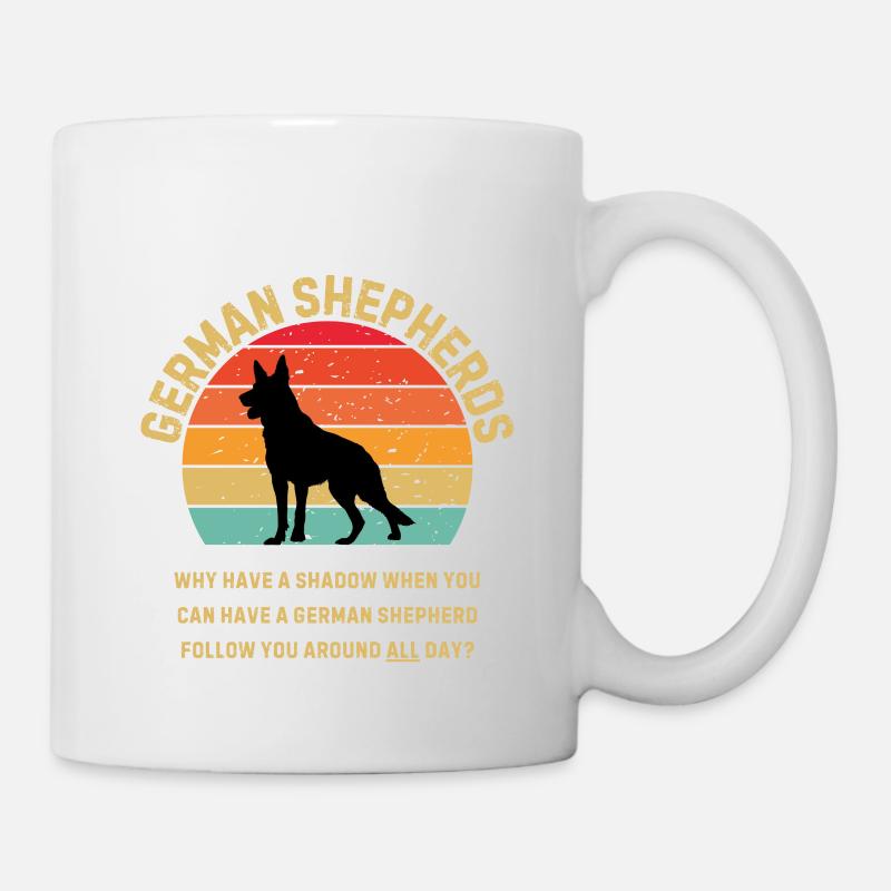 German Shepherd Retro Sunset - Mug - white