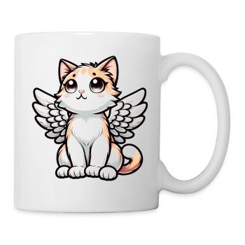 Dessin de bande dessinée ange chat mignon - Mug blanc - blanc - Droite