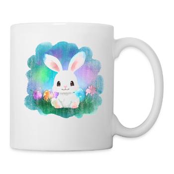 Osterhase Hase Ostereier Eier - Tasse - Weiß - Rechts
