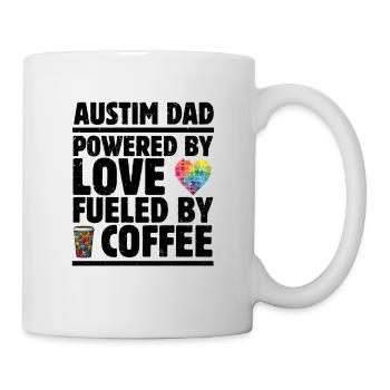 Austism Dad Powered by Love Feuled by Coffee - Mug - white - Right