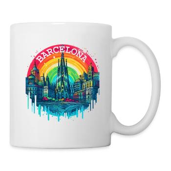 BARCELONA SPAIN LA SAGRADA FAMILIA CHURH RAINBOW - Mug - white - Right