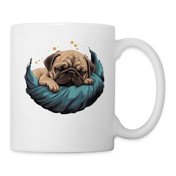 Sleeping pug dog puppy - Mug - white - Right