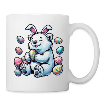 Cartoon Polar Bear Easter Egg Motif - Mug - white - Right