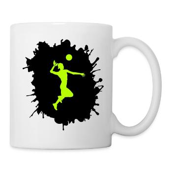 handball klecks - Tasse - Weiß - Rechts
