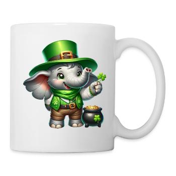 Célébration de la Saint-Patrick en l’honneur des éléphants - Mug blanc - blanc - Droite