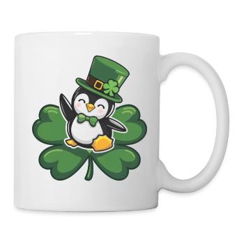 St. Patrick's Day Pinguin: Niedliches - Tasse - Weiß - Rechts
