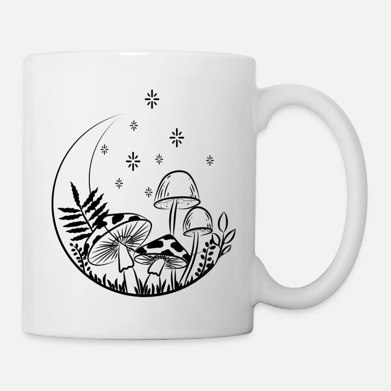 Nacht-Pilze - Tasse - Weiß