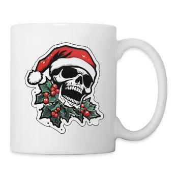 Crâne de Noël crâne père Noël tatouage - Mug blanc - blanc - Droite
