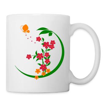Garden Flowers Butterfly - Mug - white - Right