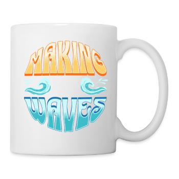 Beach Ocean Surfing Retro Surfers Sea Waves Summer - Tasse - Weiß - Rechts
