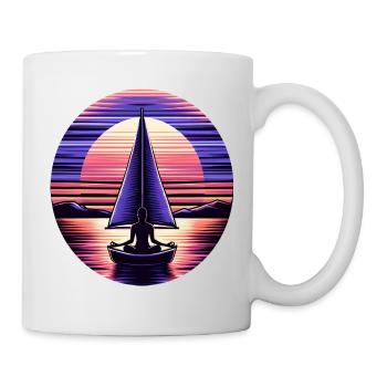 Segeln Meditation Sonnenuntergang Design - Tasse - Weiß - Rechts
