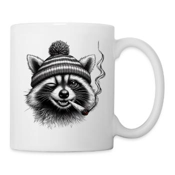 Der Haschbär - Waschbär - Tasse - Weiß - Rechts