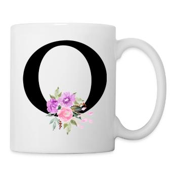 Purple Floral Letter O - Mug - white - Right