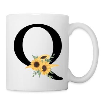 Letter q floral sunflower - Mug - white - Right