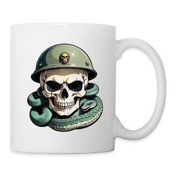 serpent squelette et tatouage - Mug blanc - blanc - Droite