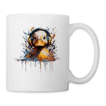DJ Entenküken mit Kopfhörern - Tasse - Weiß - Rechts