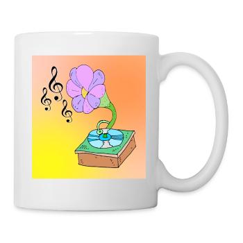 Musikblüte Blumen Surreale Musik Liebhaber Design - Tasse - Weiß - Rechts